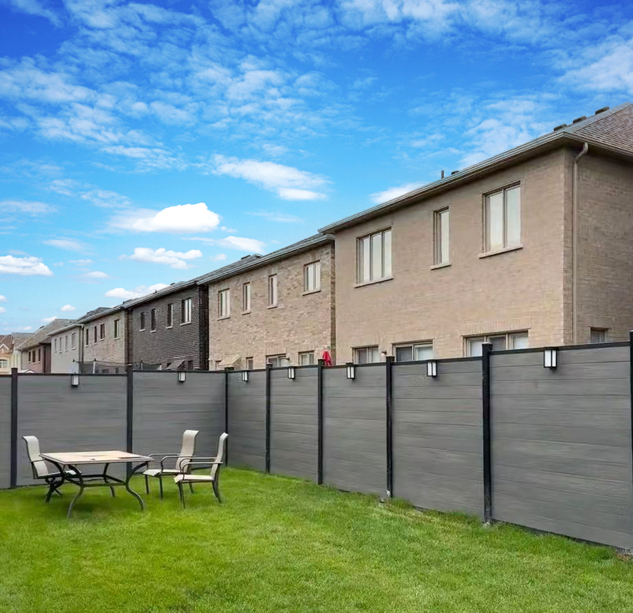 Recinzione WPC da 1,8 m con venature del legno 3D anti-UV