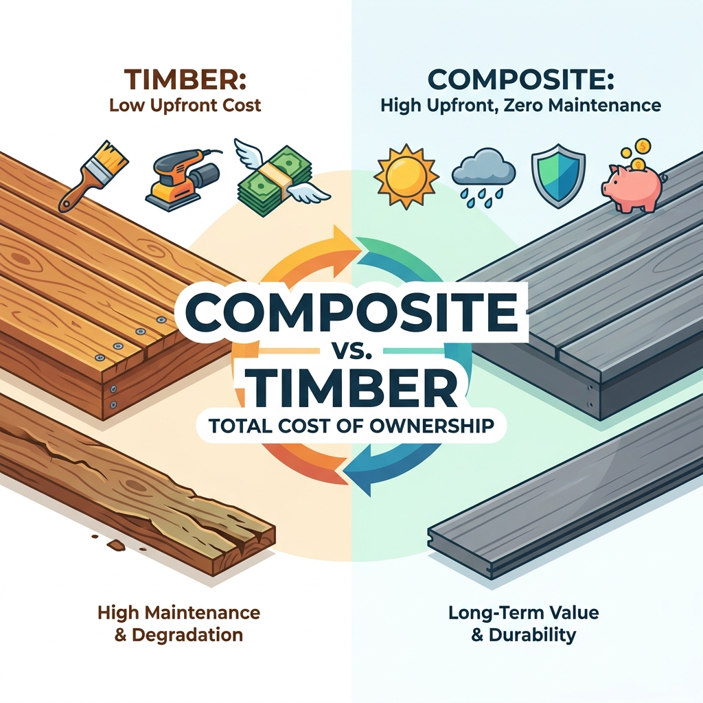 Perché il decking composito costa più del legname