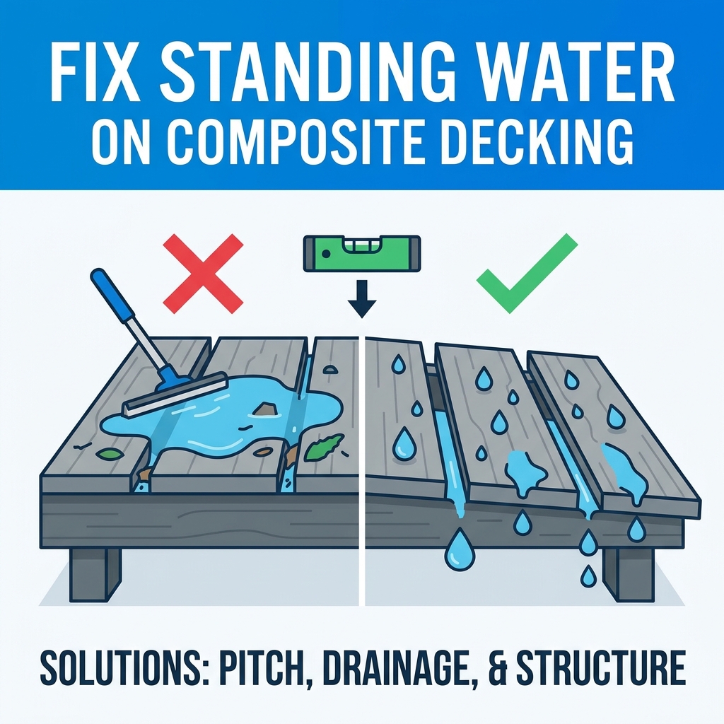 Come risolvere l'acqua stagnante sul decking composito
